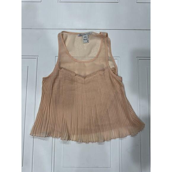 American Rag Peach Pleated Tank Top Size Medium M - Picture 1 of 6